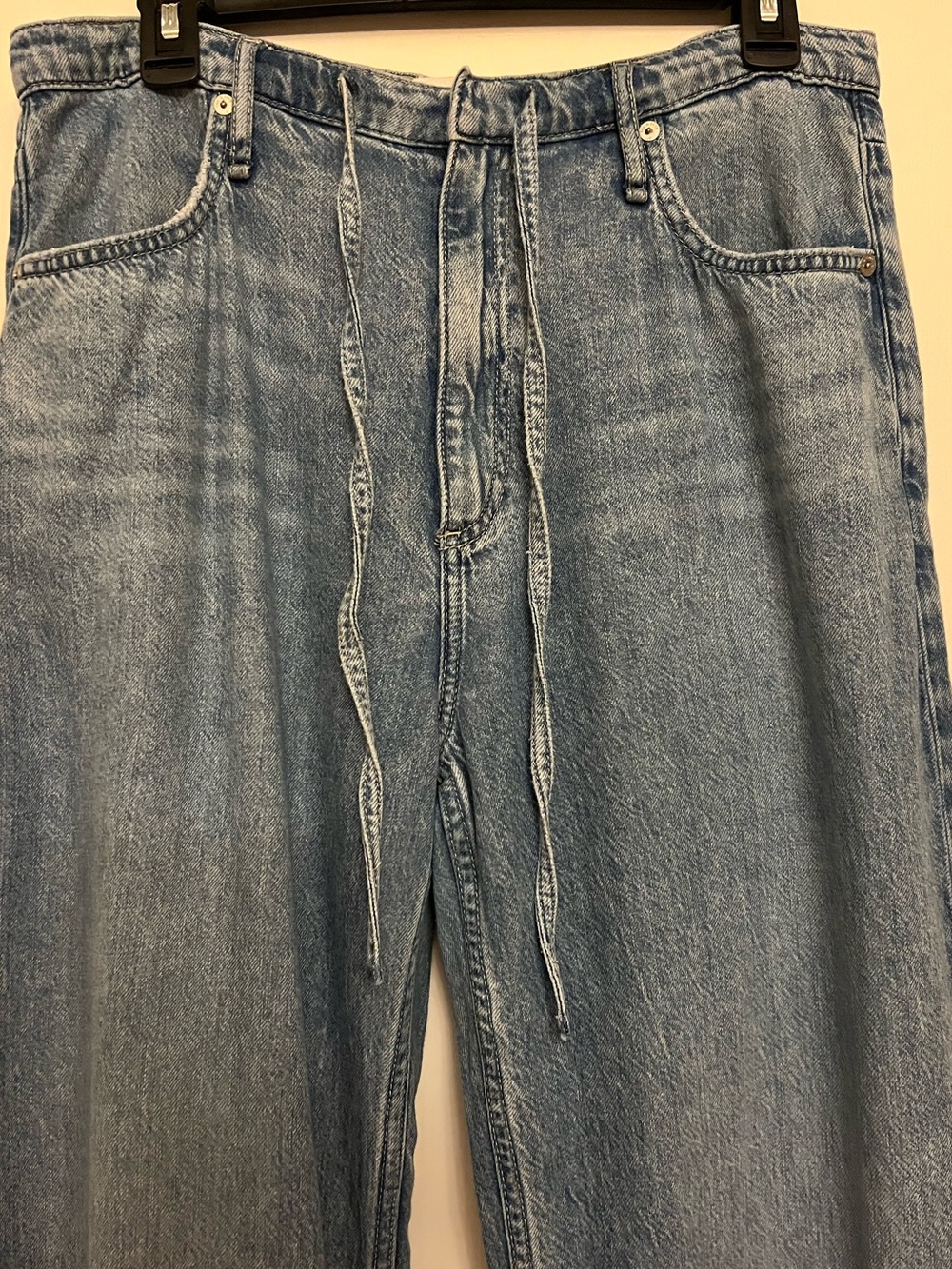 Rag & Bone Wide-Leg Tie-Waist Jeans in Medium Blue Wash &  Bonus Buy💚Jacket - Picture 3 of 16